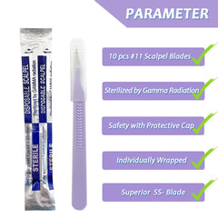 LabAider ABS handle scalpel with ruler for precise cuts