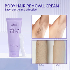 LABJD Gentle Body Hair Removal Cream packaging highlighting 2-in-1 hair removal and skincare