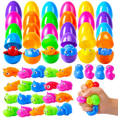 Labrostar 24Pack Easter eggs with squishy toys for exciting egg hunts.