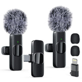Labstandard dual wireless lavalier mics with real-time sync for iPhone and iPad, delivering crisp dialogue.