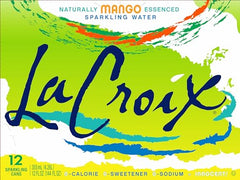 La Croix Mango closeup of natural essence aroma.
