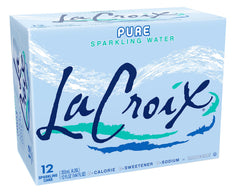 La Croix Pure sparkling water can pack front view highlighting crisp refreshment
