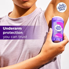 Lady Speed Stick 72-hour protection for long days at work or gym.