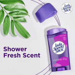 Lady Speed Stick invisible-dry formula leaves no residue on skin.