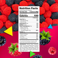 LAETAFOOD berry-shaped gummies with chewy centers ideal for buffets.
