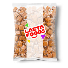 LAETAFOOD Caramel Cubes wrap detail, freshness preserved.