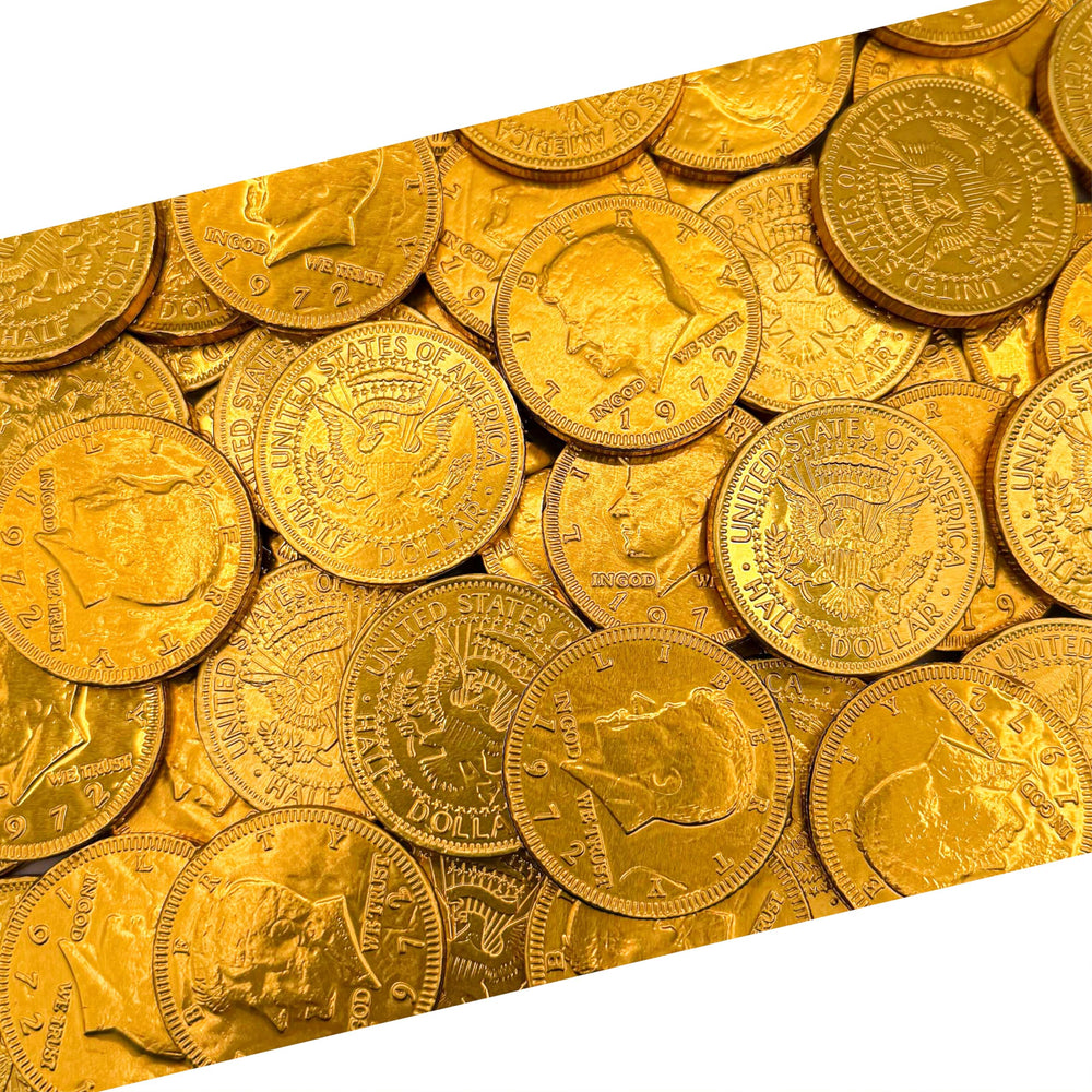 LAETAFOOD Gold Chocolate Coins packaging showcases a treasure-ready presentation for festive displays