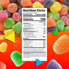 LAETAFOOD Gum Drops orange bites arranged on a tasting board.