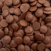 LAETAFOOD Merckens milk chocolate wafers bulk bag for easy coating and decorating.