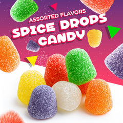 LAETAFOOD Spice Drops Candy wintergreen flavor display; versatile with snacks and festive treats.
