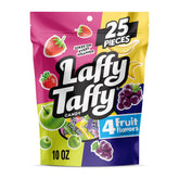 Laffy Taffy assorted mini bars in a stand-up bag for on-the-go snacking.