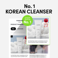 LAGOM Cellup cleanser image highlights ultra-fine dust removal from pores.