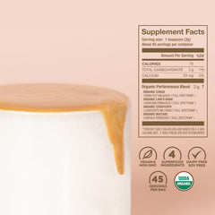 Mushroom powder in a coffee cup for a quick energy boost