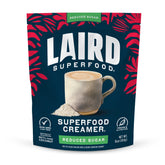 Laird Superfood non-dairy creamer bag on counter for shelf-stable convenience