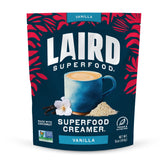 Laird Superfood Vanilla Coconut Creamer jar shows dairy-free coffee option.