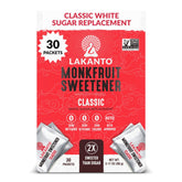 Lakanto Classic Monkfruit Packets close-up showing zero-calorie sweetener for versatile use.