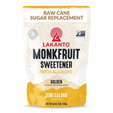 Lakanto Golden Monk Fruit Sweetener jar close-up for sugar-free baking