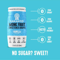 Stir Lakanto vanilla drops into tea to enjoy warm, sugar-free aroma