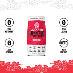 Lakanto Liquid Monkfruit Drops lemon bottle brightens water and tea