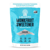 Lakanto powdered monk fruit sweetener bag — ideal for sugar-free baking.