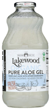 Lakewood Organic Aloe Vera Gel Juice bottle ready for daily hydration