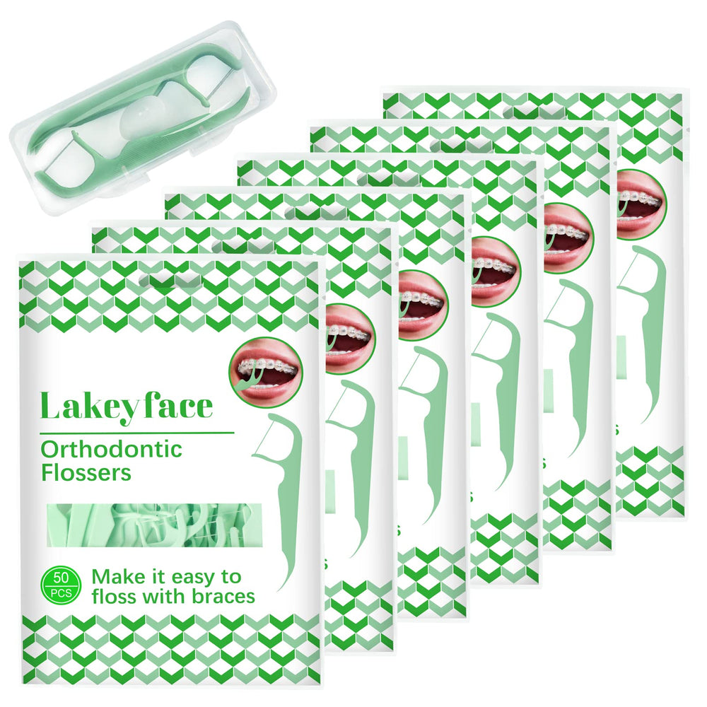 Lakeyface braces flossers with dispenser, compact box for on-the-go flossing.