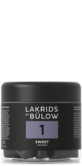 LAKRIDS BY BÜLOW Black licorice jar close-up, chewy texture ideal for everyday snacking.