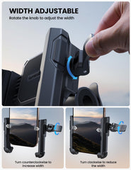 Lamicall 360-degree rotation allows portrait or landscape viewing on the ride.