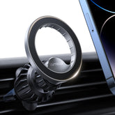 Lamicall MagSafe car mount with 20 magnets for a secure hold and safe driving.