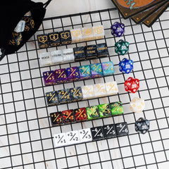 LAMJAM velvet pouch keeps dice counters organized between games.