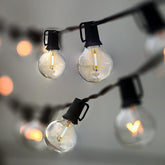 Lampat 25ft globe string lights with 25 bulbs for indoor and outdoor ambiance.