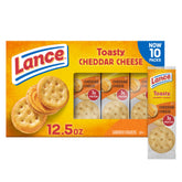 Lance Toasty Cheddar sandwich crackers box front for on-the-go snacking