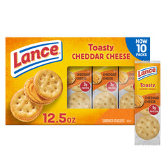 Lance Toasty Cheddar sandwich crackers box front for on-the-go snacking