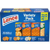 Lance variety-pack box with all three flavors for easy snacking
