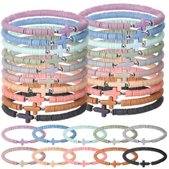 Landical cross bracelets bulk in Morandi colors for coordinated church events.