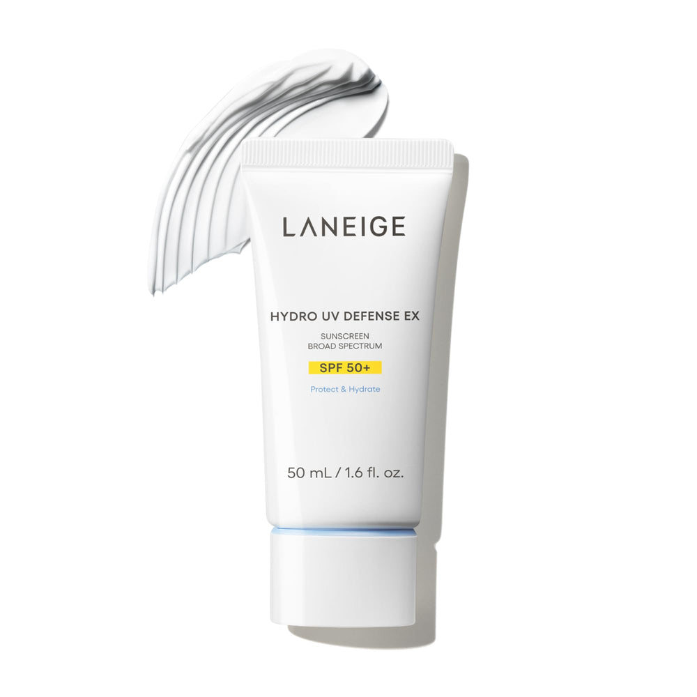 LANEIGE Hydro UV Defense Sunscreen bottle visible for daily SPF protection