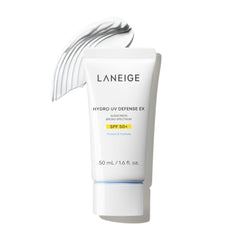 LANEIGE Hydro UV Defense Sunscreen bottle visible for daily SPF protection