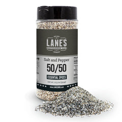 Lane's bottle close-up showing two-ingredient blend for clean, even seasoning.