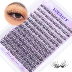 LANFLOWER wispy lash clusters 10-16mm C curl for a natural lift