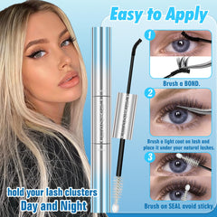 LANKIZ 72h hold lash cluster glue packaging indicates extended wear potential.