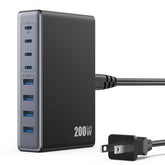LanLuk 200W Ganiv USB-C charger block front view powering laptops efficiently