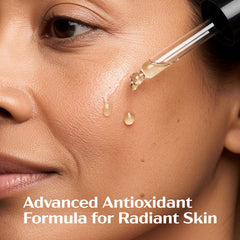 Lanmeri Ceuticals serum swirl texture highlights lightweight, fast-absorbing formula for daily use.