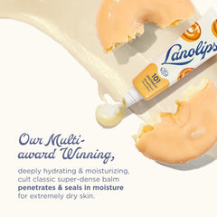 Lanolips 101 Multipurpose Ointment lip balm application for hydrating lips.