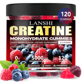 LANSHI Creatine Monohydrate Gummies bottle for convenient on-the-go supplementation.