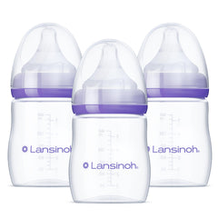 Lansinoh anti-colic bottle 5oz with cap for easy feeding.