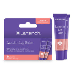 Lansinoh Lanolin Lip Balm 2-pack provides on-the-go moisture for dry lips