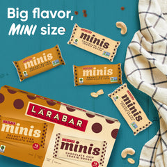 Larabar Minis Chocolate Chip Cookie Dough bar close-up, chewy texture with real ingredients.