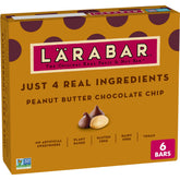 LÄRABAR Peanut Butter Chocolate Chip packaging highlighting four simple ingredients.
