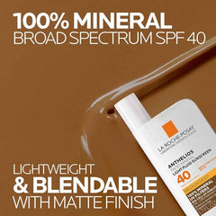 La Roche-Posay Anthelios tinted mineral sunscreen applied for an even, radiant complexion.