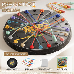 Lartoys Rope Untangling Game board holes scene shows interactive puzzle action